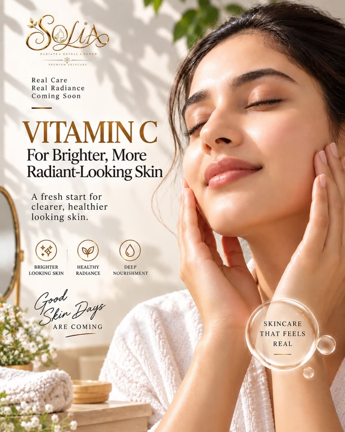 Solia skincare launch post for vitamin C