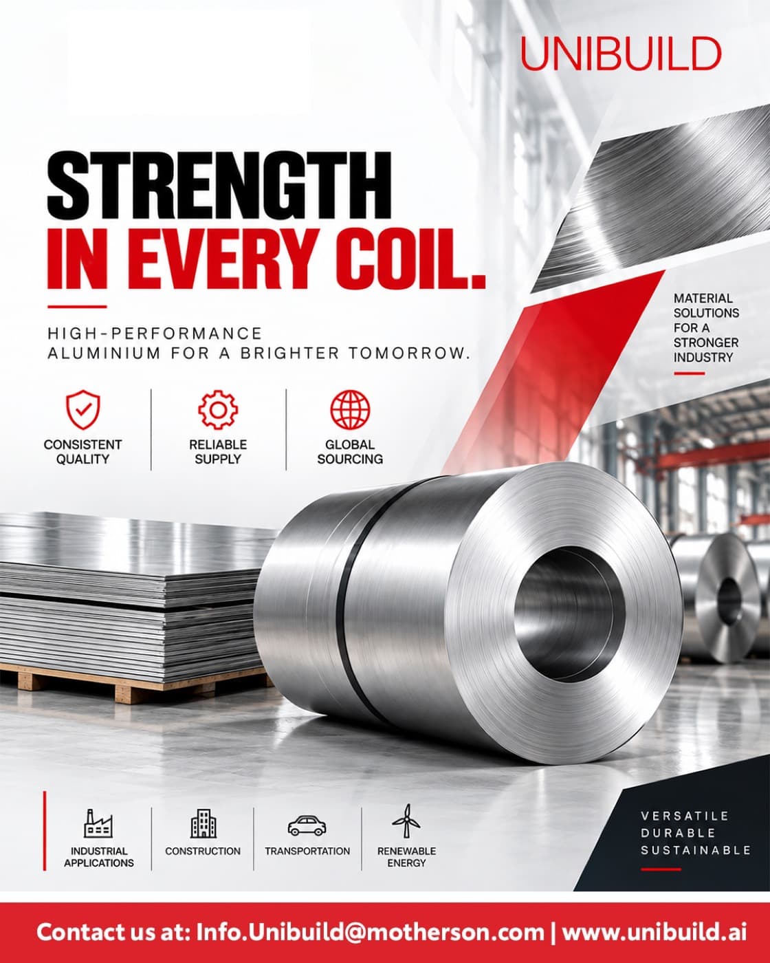 Unibuild aluminium coil advertisement