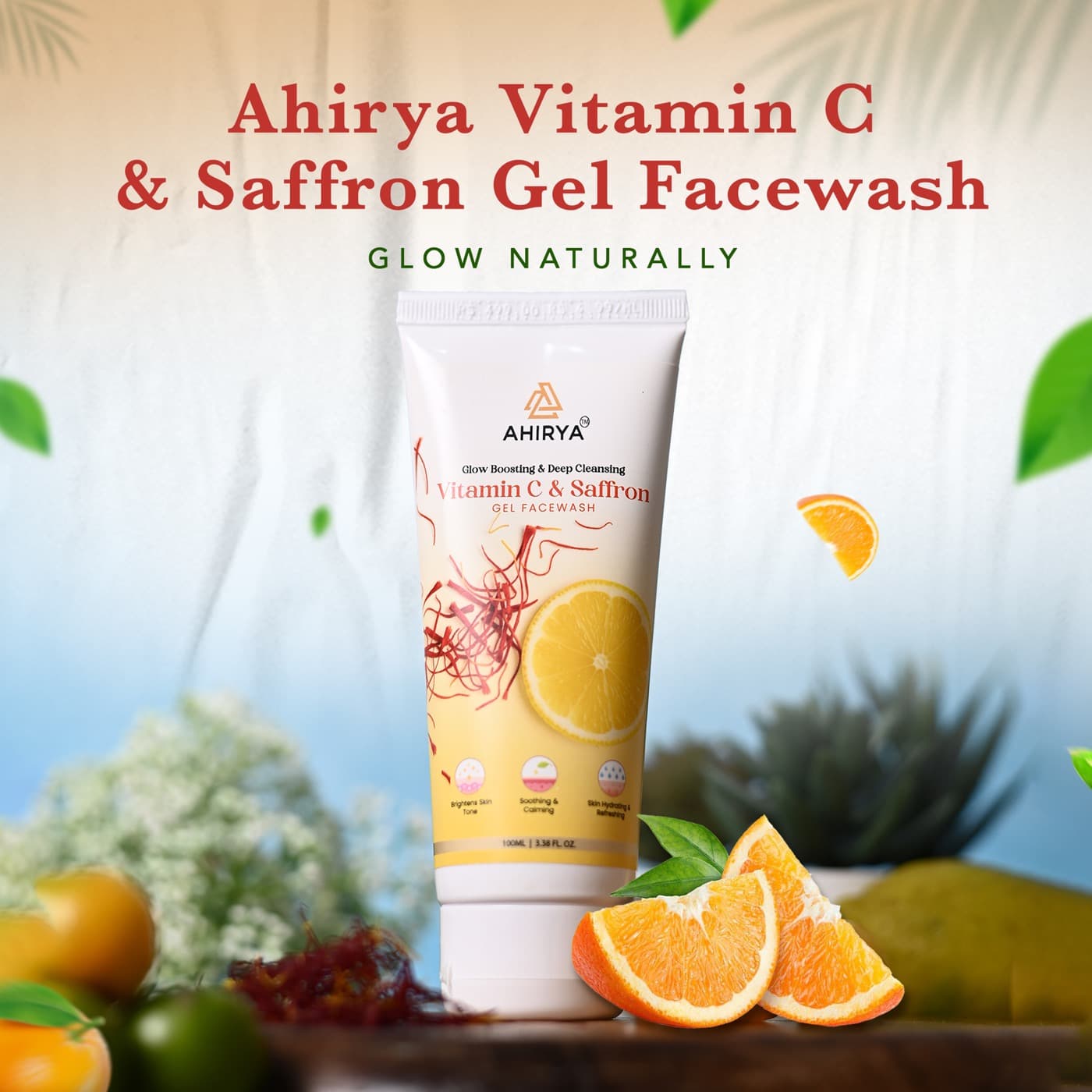Ahirya vitamin C and saffron gel facewash