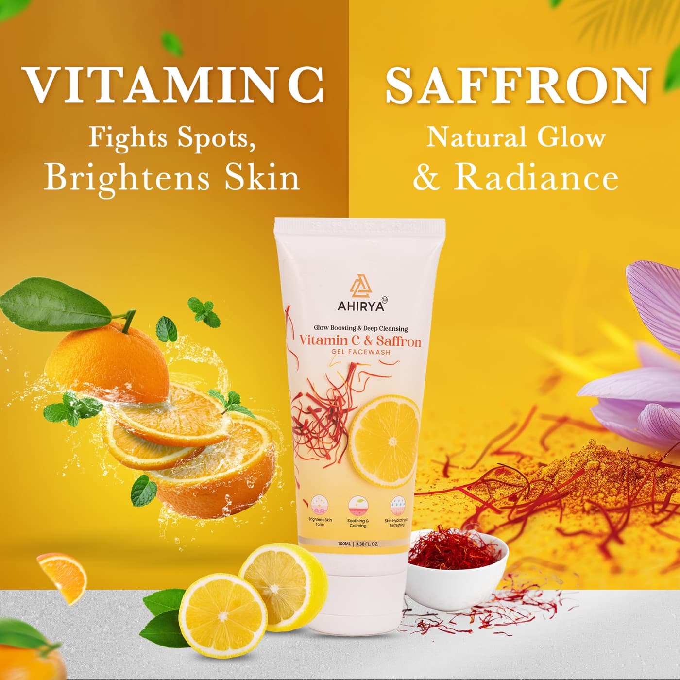 Split-frame Ahirya post for vitamin C and saffron